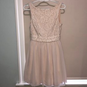 Baby Pink Sparkle Fit and Flare Dress